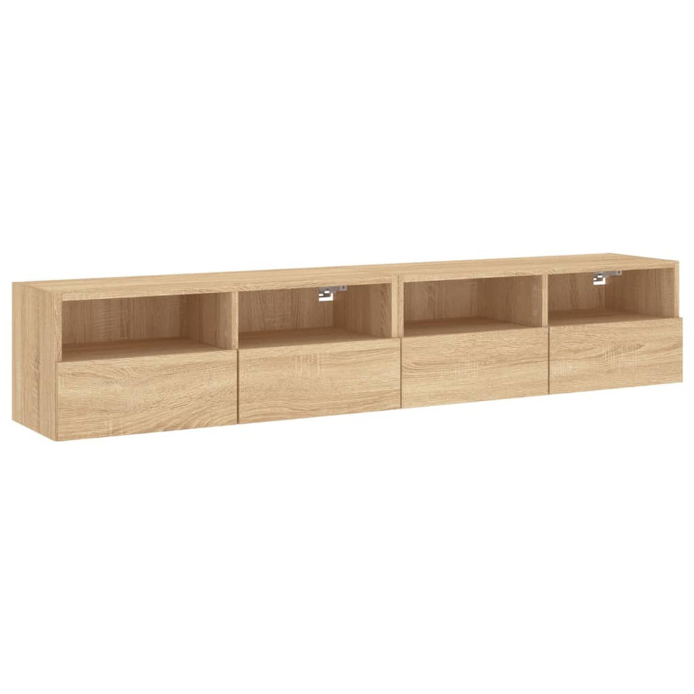 vidaXL Meubles TV muraux 2 pcs Chêne Sonoma 80x30x30 cm Bois d'ingénierie