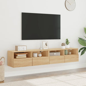 TV-Wandschränke Sonoma-Eiche 80x30x30cm, 2er-Set