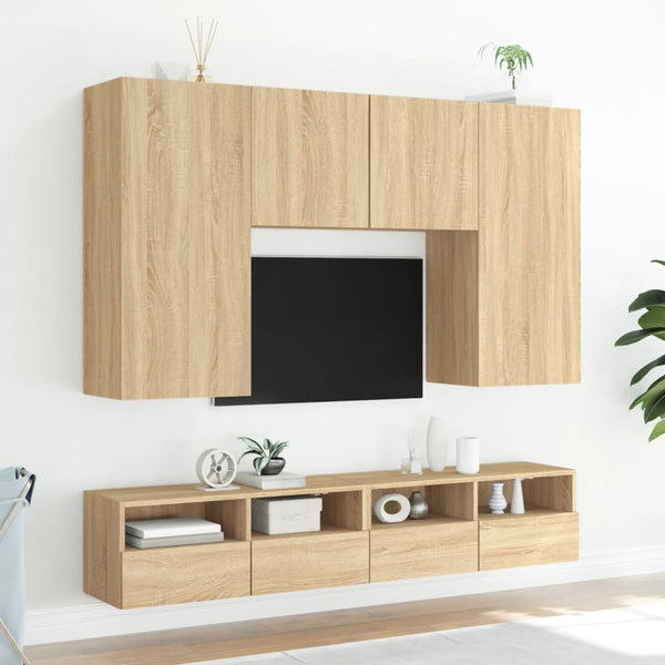 TV-Wandschränke Sonoma-Eiche 80x30x30cm, 2er-Set