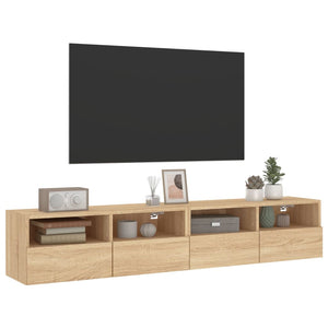 TV-Wandschränke Sonoma-Eiche 80x30x30cm, 2er-Set