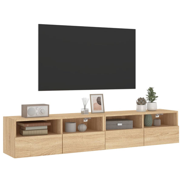 TV-Wandschränke Sonoma-Eiche 80x30x30cm, 2er-Set