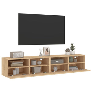 TV-Wandschränke Sonoma-Eiche 80x30x30cm, 2er-Set