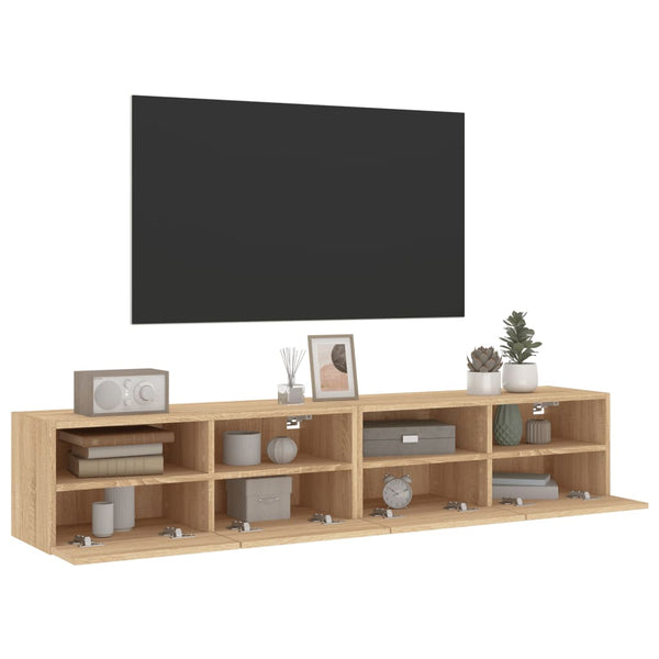TV-Wandschränke Sonoma-Eiche 80x30x30cm, 2er-Set