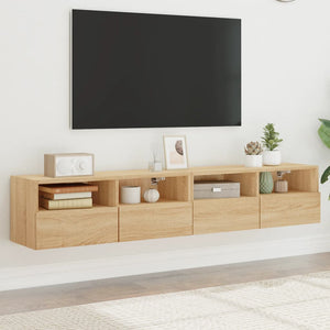 TV-Wandschränke Sonoma-Eiche 80x30x30cm, 2er-Set