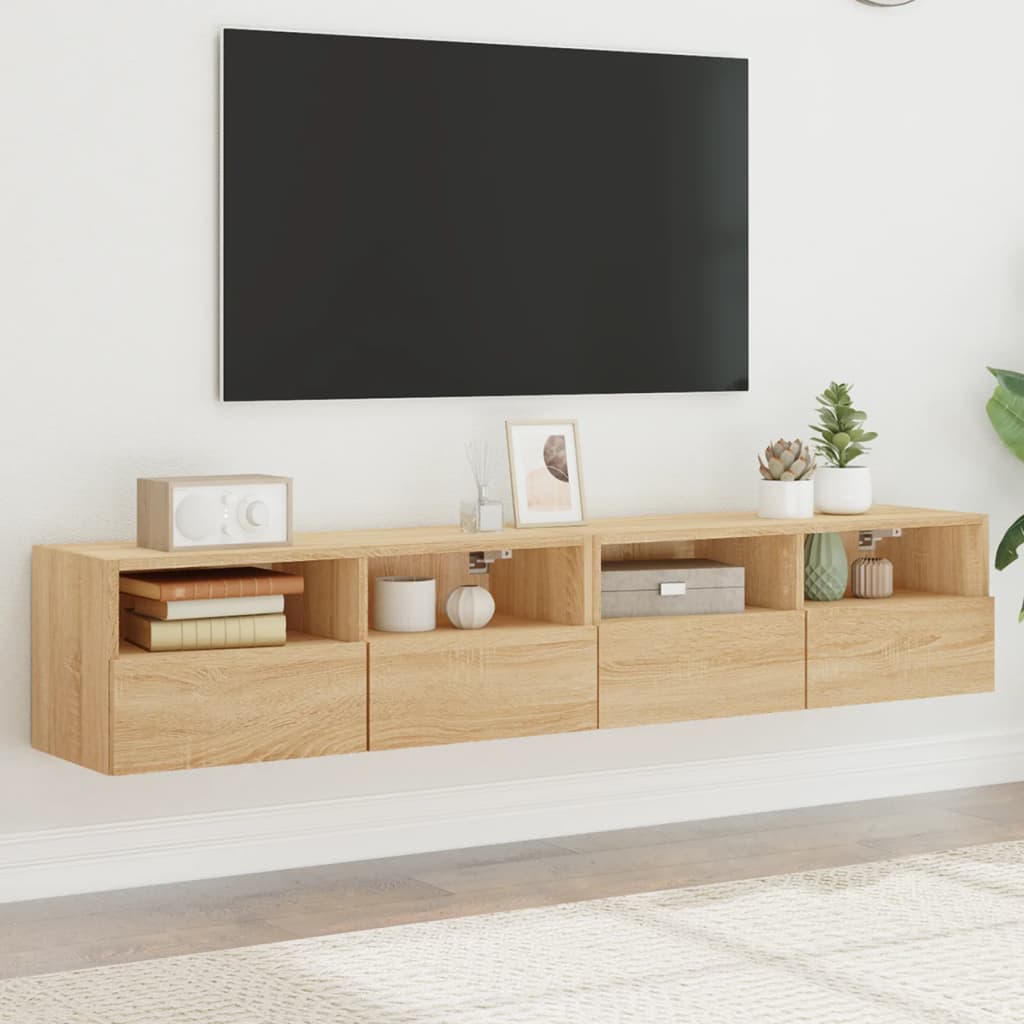 TV-Wandschränke Sonoma-Eiche 80x30x30cm, 2er-Set