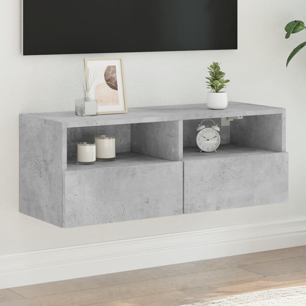 TV-Wandschrank Betongrau 80x30x30 cm