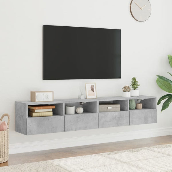 TV-Wandschränke, Betongrau, 80 cm, 2er-Set