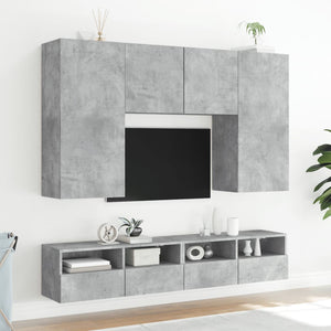 TV-Wandschränke, Betongrau, 80 cm, 2er-Set