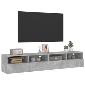 TV-Wandschränke, Betongrau, 80 cm, 2er-Set