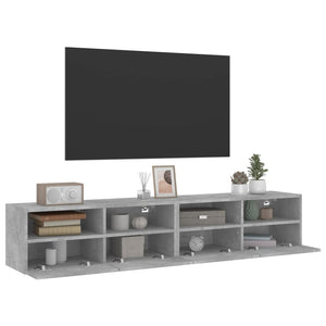 TV-Wandschränke, Betongrau, 80 cm, 2er-Set
