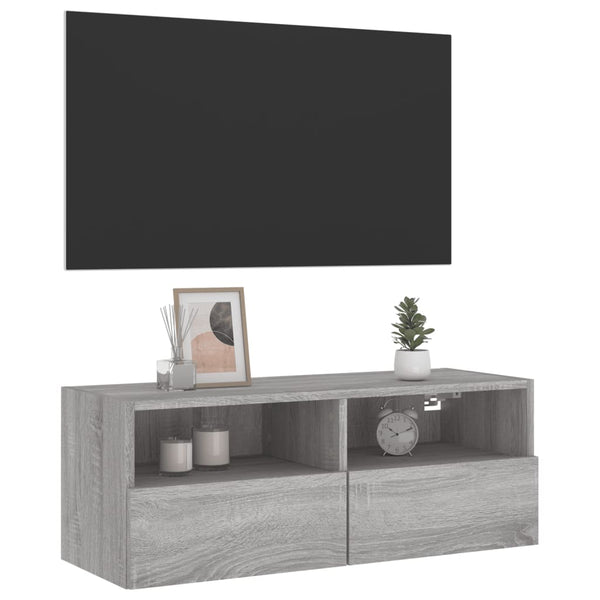TV-Wandschrank Grau Sonoma 80x30x30 cm
