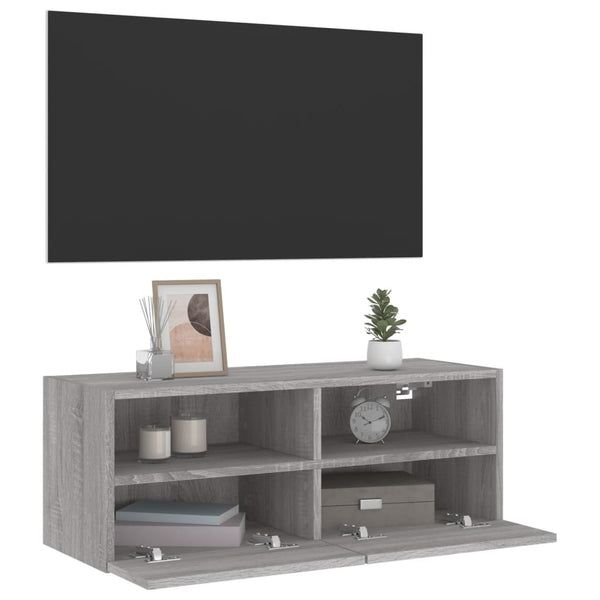 TV-Wandschrank Grau Sonoma 80x30x30 cm