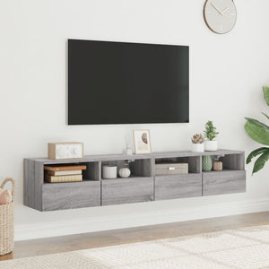 TV-Wandschränke Grau Sonoma 80x30x30cm, 2er Set