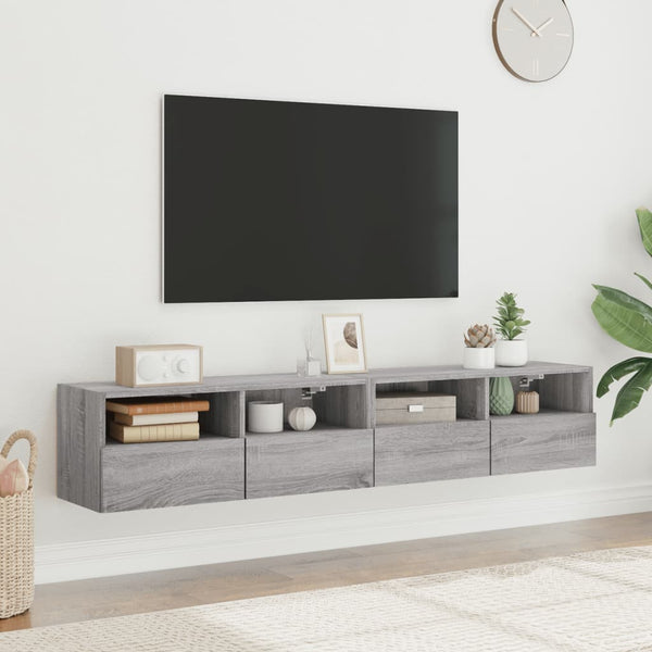 TV-Wandschränke Grau Sonoma 80x30x30cm, 2er Set