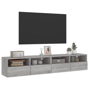 TV-Wandschränke Grau Sonoma 80x30x30cm, 2er Set