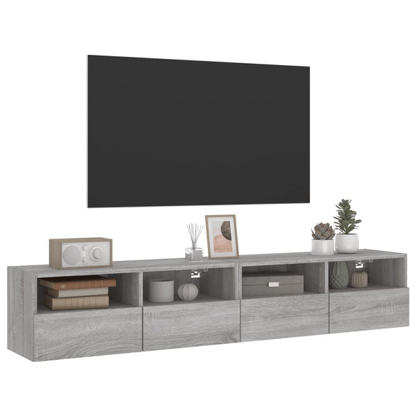 TV-Wandschränke Grau Sonoma 80x30x30cm, 2er Set