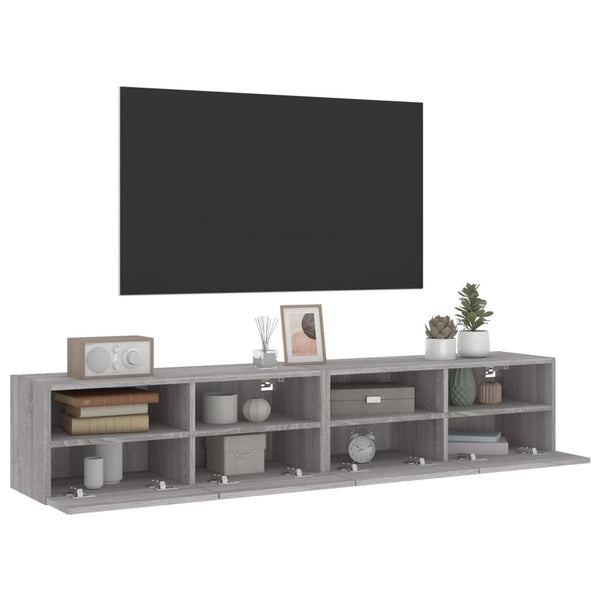 TV-Wandschränke Grau Sonoma 80x30x30cm, 2er Set