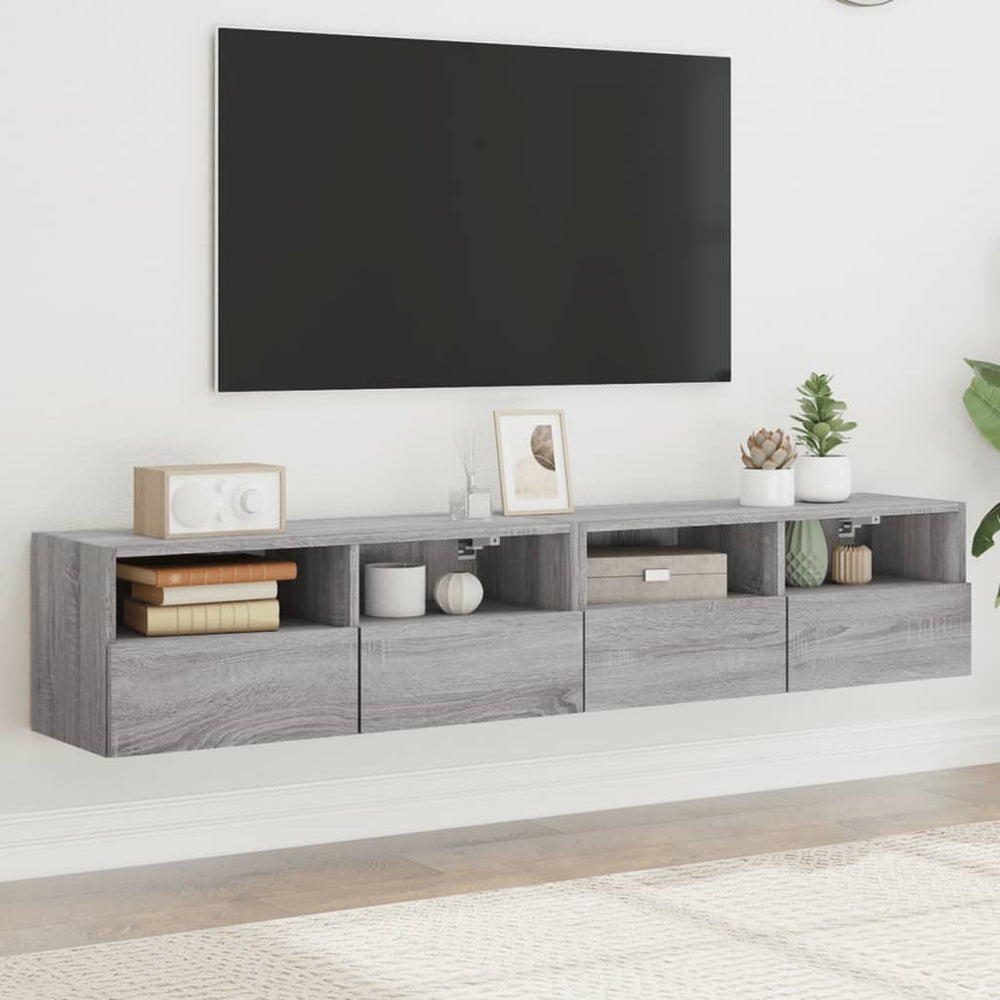 vidaXL Meubles TV muraux 2 pcs Gris Sonoma 80x30x30 cm Bois d'ingénierie