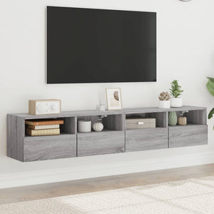 TV-Wandschränke Grau Sonoma 80x30x30cm, 2er Set