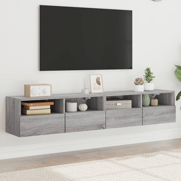 TV-Wandschränke Grau Sonoma 80x30x30cm, 2er Set