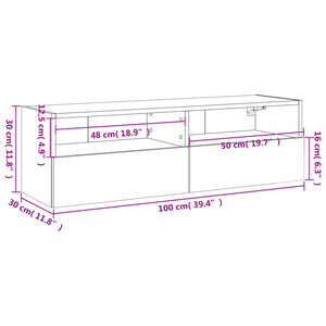 TV-Wandschrank Betongrau 100 cm