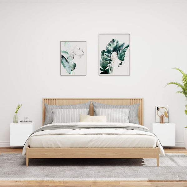 vidaXL Meubles TV muraux 2 pcs Blanc 40,5x30x40 cm Aggloméré
