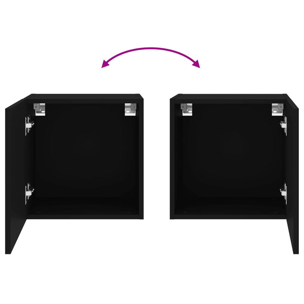 TV-Wandschränke Schwarz, 2er-Set