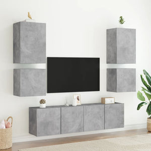 TV-Wandschränke 2er Set Betongrau