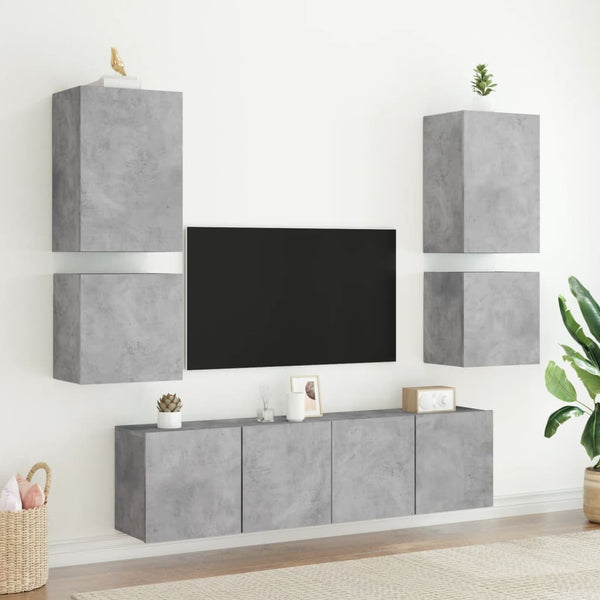 TV-Wandschränke 2er Set Betongrau