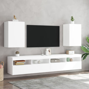 vidaXL Meubles TV muraux 2 pcs Blanc 40,5x30x60 cm Aggloméré