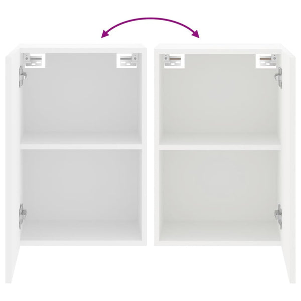 vidaXL Meubles TV muraux 2 pcs Blanc 40,5x30x60 cm Aggloméré