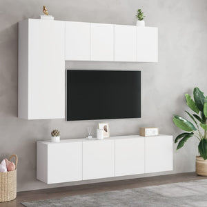 Weiße TV-Wandschränke, 2er-Set, 60 cm