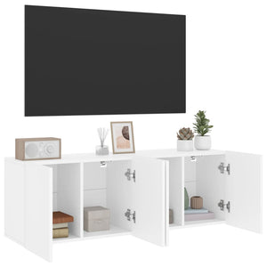 Weiße TV-Wandschränke, 2er-Set, 60 cm