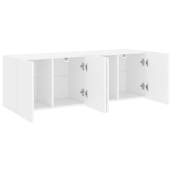 Weiße TV-Wandschränke, 2er-Set, 60 cm