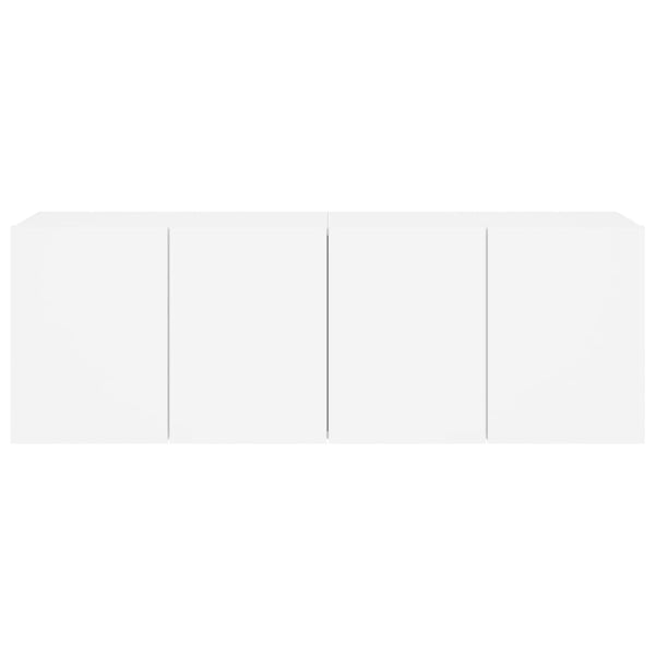Weiße TV-Wandschränke, 2er-Set, 60 cm