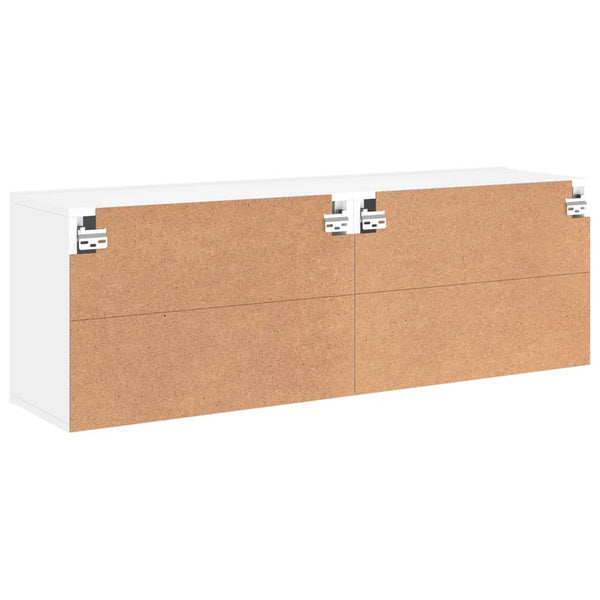 Weiße TV-Wandschränke, 2er-Set, 60 cm