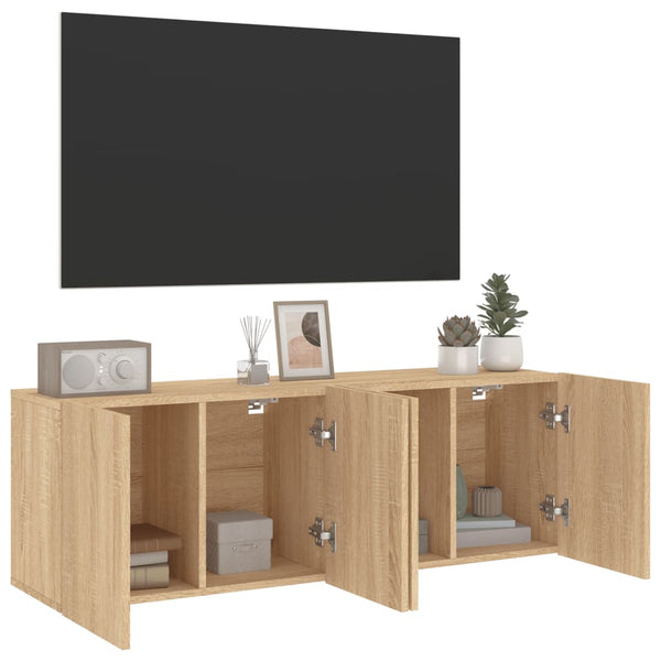 TV-Wandschränke Sonoma-Eiche 60 cm, 2er-Set
