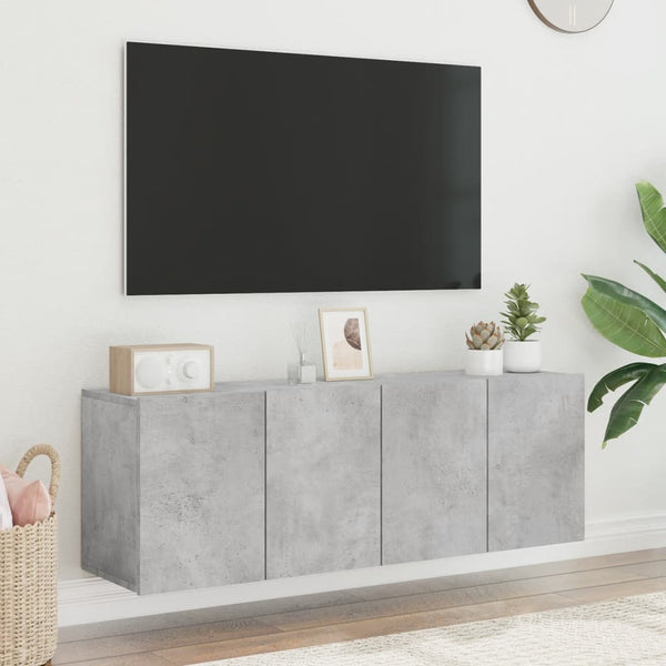 TV-Wandschränke, Betongrau, 2er-Set