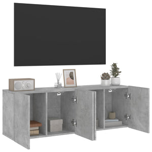 TV-Wandschränke, Betongrau, 2er-Set