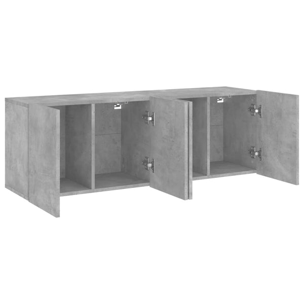 TV-Wandschränke, Betongrau, 2er-Set