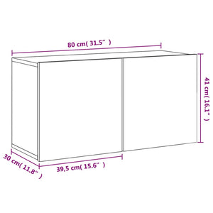 TV-Wandschrank Weiß 80 cm