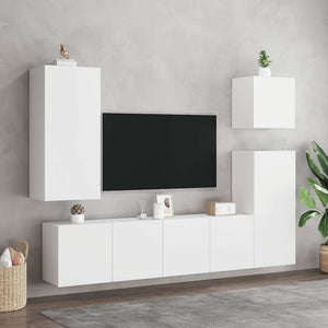 Weiße TV-Wandschränke 80x30x41 cm, 2er-Set