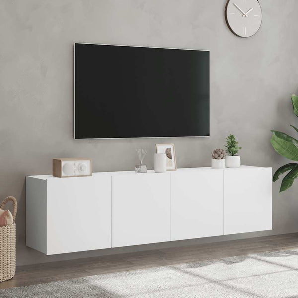 Weiße TV-Wandschränke 80x30x41 cm, 2er-Set