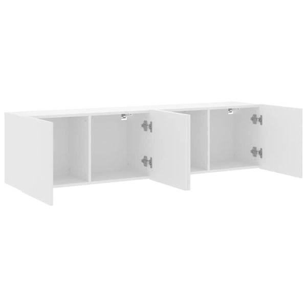 Weiße TV-Wandschränke 80x30x41 cm, 2er-Set