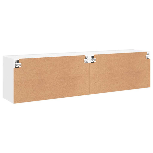 Weiße TV-Wandschränke 80x30x41 cm, 2er-Set