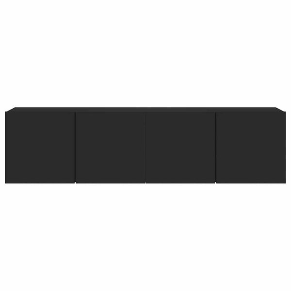 TV-Wandschränke, 2er Set, Schwarz 80 cm
