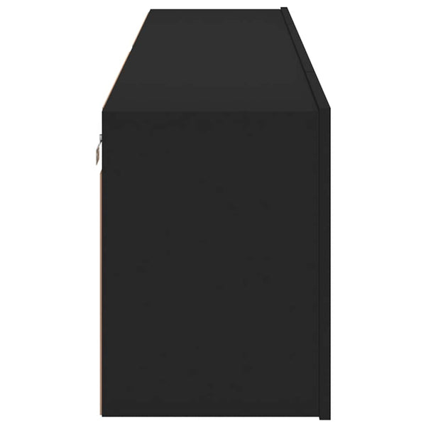 TV-Wandschränke, 2er Set, Schwarz 80 cm