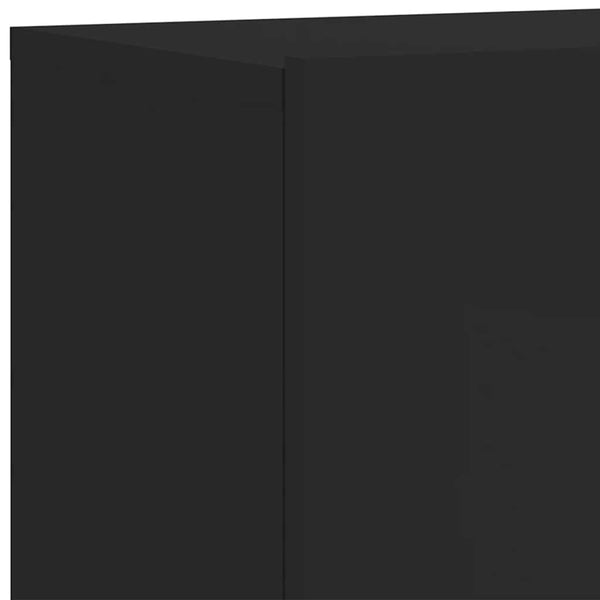 TV-Wandschränke, 2er Set, Schwarz 80 cm