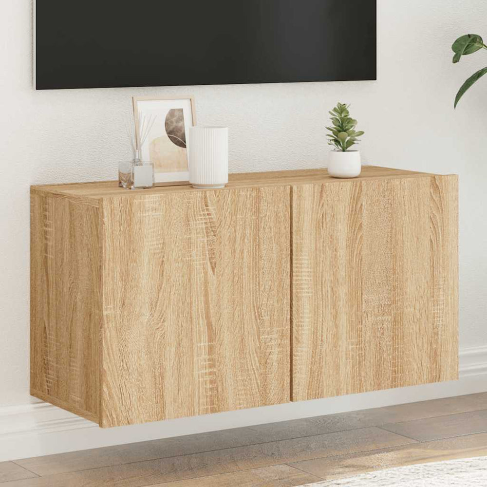 Meuble TV mural vidaXL chêne Sonoma 80x30x41 cm