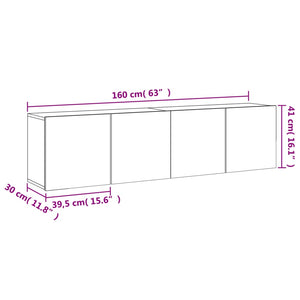 TV-Wandschränke Sonoma-Eiche 80x30x41 cm, 2er-Set